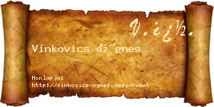 Vinkovics Ágnes névjegykártya