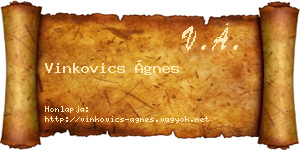 Vinkovics Ágnes névjegykártya